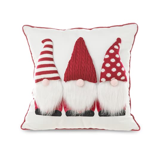 Glitzhome® 3D Heavy Knitted Gnome Pillow | 18" x 18" | Michaels®